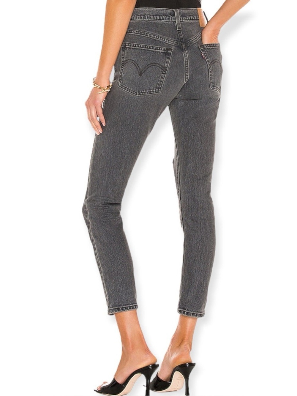 Anthropologie Levi's Premium 501 High Rise Skinny Distressed Jeans Size 31 NWT
